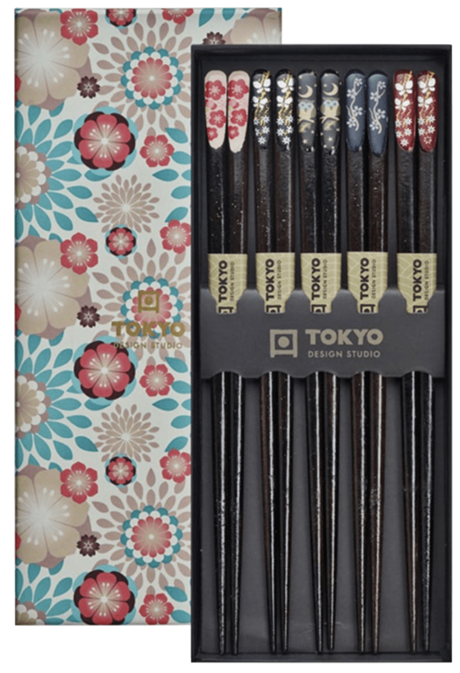 TOKYO DESIGN - SET DE 5 PAIRES DE BAGUETTES NIPPON FLORAL